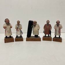 VTG Jaschke Pretzl Hand Carved Wood Medical Figures Lot of 5 Germany 1940s picture
