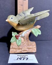 Vintage Hand Painted Green and Yellow Bird Figurine by Ardalt  picture
