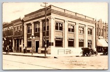 Marshalltown Iowa Savings Bank Automobile Street View Real Photo RPPC picture