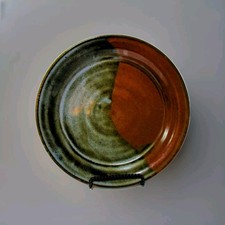 Vtg BARBARA CAVENDER Southern Pottery Ga, Studio Art Ceramic Plate, Signed 8in picture