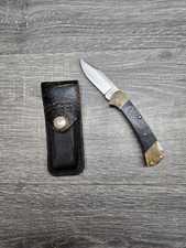 Rare 1972 3 Line Buck 112 Black Micarta Folding Lockback Hunting Knife picture