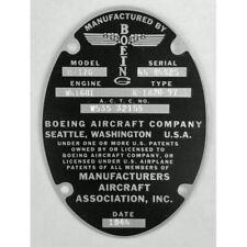 Boeing B-17G Data Plate on Aluminum Stock DPL-0101-SJ picture