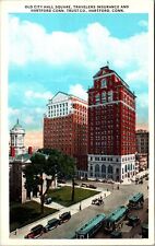 Hartford CT-Connecticut Old City Hall Square Travelers Insurance Old Postcard picture