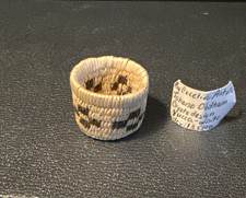 Fine Tohono O'odham Yucca Basket Coyote Tracks C Antone Native American Mini 3 picture