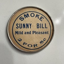 Circa 1910 Advertising Pocket Mirror Smoke Sunny Bill Cigars 2 for 5 Cents picture