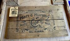 Rare Antique Hart & Murphy wood tobacco crate General Store Sign St Paul MN picture