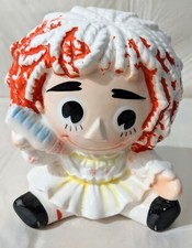 Vintage Mid-century Relpo Japan Raggedy Ann Head Vase Baby Bottle 6