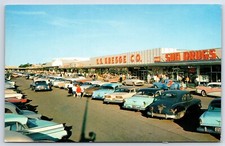 Postcard PA Monroeville Shopping Center Strip Mall c1950s Autos Stores AR12 picture