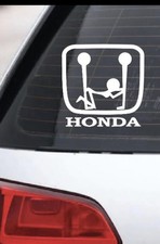 Funny Vinyl Decal Sticker Guy Pulling The Gas Car Truck Window Bumper HONDA picture