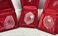 Vtg Waterford Crystal Christmas Ornaments 1991, 2005, 2001 Lot 3 picture
