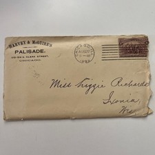 1893 Harvey & McGuire's Palisade Chicago Handwritten Letter & Envelope AI9-H6 picture