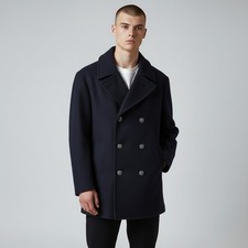 Vintage U.S. Navy Enlisted Wool Overcoat Men’s 44R Military Peacoat USA picture