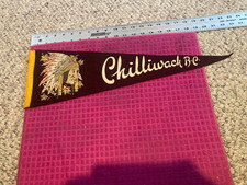 VTG Chilliwack Pennant BRITISH COLUMBIA Canada INDIAN Native American HEADDRESS picture