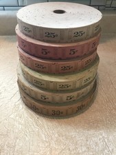 Vintage antique amusement park TICKET ROLL 25 30 5 25 5 25 Cent Lot Of 6 NEW picture