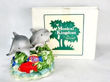 1995 Schmid Dolphins & Fish Ocean Sea Wind Up Music Box - Original Box Included picture