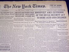 1939 JAN 17 NEW YORK TIMES - ROOSEVELT ASKS EXTENSION OF SOCIAL SECURITY- NT 446 picture
