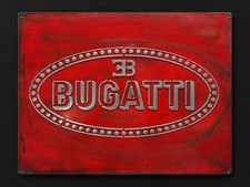 Bugatti Vintage Steel Garage Sign 20x24 Handmade Aluminum Relief picture