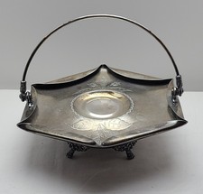 Antique Silverplate Victorian Brides Fruit Candy Basket Graham Quadruple Plate picture