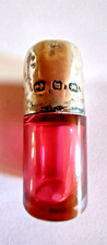Victorian Cranberry Miniature Scent Bottle with Silver Top 1800's picture
