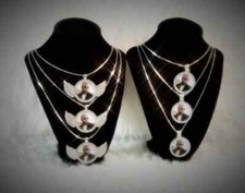 3 Memorial Photo Necklaces - Personalized Remembrance Jewelry, In Loving Memory picture