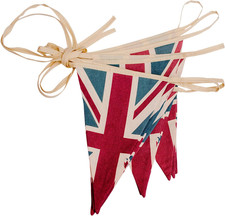 ® Vintage British Union Jack Textile Flag Cloth Fabric Bunting Ret picture