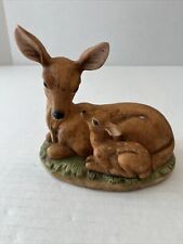 Vintage Homco Mother Deer With Fawn Figurine 1414 Porcelain picture
