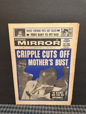 1968 National Mirror Newspaper, Cripple Cuts Off Mothers Bust (10W) picture