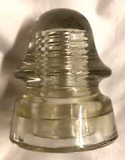 VTG Whitall Tatum Threaded Glass Insulator, No. 4 W/T in Triangle, Clear, CD162 picture