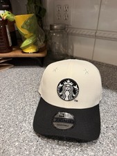 Starbucks New Era Adjustable Snapback Hat White Black Green Edición Mexico Rare picture