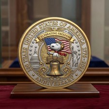 America 250th Anniversary Coin Peanuts Snoopy Celebrating Freedom 1776-2026 Meda picture