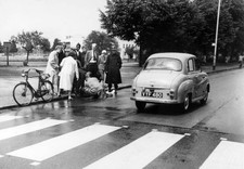 Circa 1960 Northampton Northamptonshire England An accident zebra - Old Photo picture