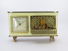 1950's German Caged Signing Bird Desk Clock Made in Germany picture
