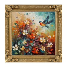 Vintage Gold Baroque Frame for 6x6 Canvas Art, Wooden Decorative Picture Frame picture