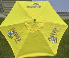 NEW Pacifico Clara Patio Market Beach Umbrella 7.5' Yellow Wood Pole Outdoor Bar picture