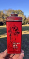 Vintage Antique Dream Girl Talcum Powder Bathroom Advertising Tin Deco picture