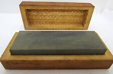 Vintage Norton Abrasives Sharpening Stone 6x2x1, Wooden Box picture