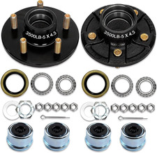 2 Sets 3500Lbs Axle Trailer Hub Kit 5 Bolt 4.5