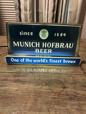 Vintage Munich Hofbrau Beer Lighted Light Up Bar Sign - Works Great picture