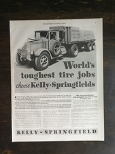Vintage 1932 Kelly Springfield Truck Tires Full Page Original Ad 424 B picture
