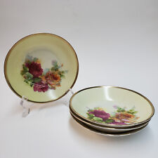 4 Three Crown China Germany Porcelain Small Bowls with Floral Design and Gold picture