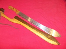 Vintage Incolma W702 Columbia Machete Knife Wood Scabbard Old Columbian Jungle picture