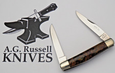 Cattaraugus by AG Russell CM-15 Tiny Muskrat Knife ATS-34 Steel - Exotic Handles picture