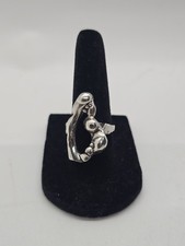 Vintage modernist silver sterling  ring, size: 6, picture