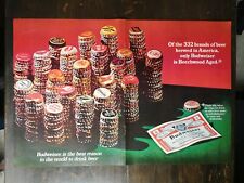 Vintage 1967 Budweiser Beer Two Page Original Ad 721 picture