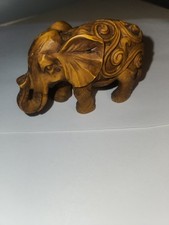 Vintage.borneo Ironwood Elephant Figurine: 92.5 Grams. Sinks. Hand Carved  picture