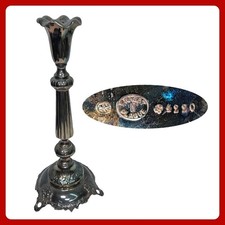 Fraget 4220 Candlestick Warsaw Silver Plated Antique Polish Shabbat 14.5in 5in picture
