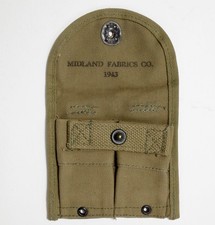 original WW 2 MIDLAND FABRICS CO 1943 US M1 30 Carbine AMMO Magazine POUCH NICE picture