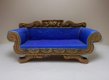 Vintage Stone Critters Miniature Empire Settee Blue SC-964 Dollhouse Furniture picture