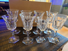 chipped Baccarat Crystal France Malmaison wine/ water Glasses CHIPS Set of 8  picture