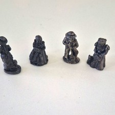 Metal Lot of 4 Miniature Figurines Gray picture